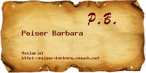 Peiser Barbara névjegykártya